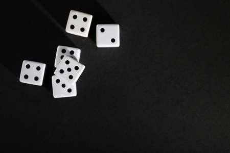 Dice on black backgroundの写真素材