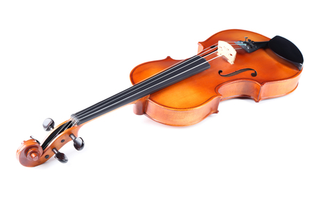 Violin isolated on white backgroundの写真素材