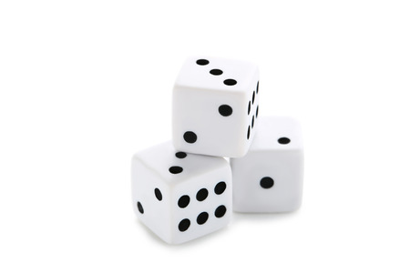 Dice isolated on white backgroundの写真素材
