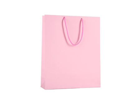 Paper shopping bag isolated on white backgroundの写真素材