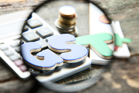 Word GST with calculator and coinsの写真素材