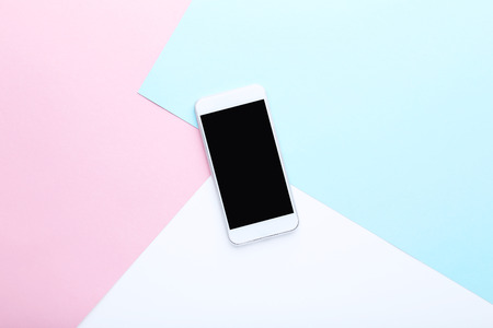 Smartphone on colorful backgroundの写真素材
