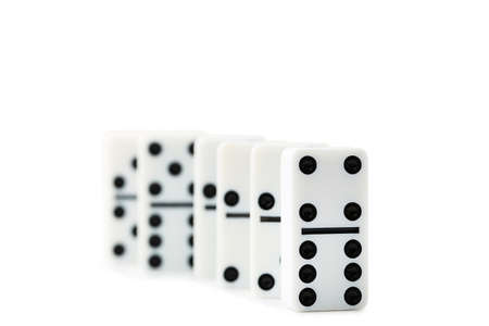 Dominoes isolated on white backgroundの写真素材