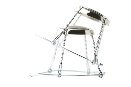 Metal corks for champagne isolated on whiteの写真素材