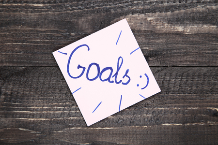 Inscription Goals on paperの写真素材