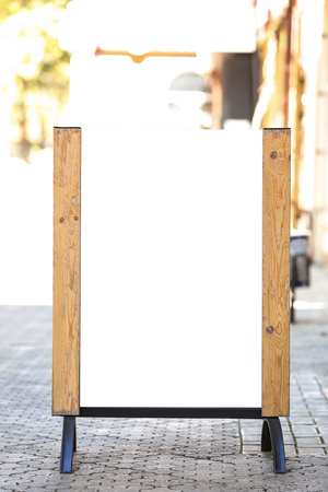 Blank advertising board on streetの写真素材