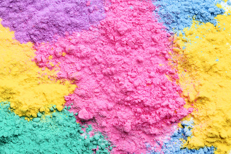 Background of colorful holi powdersの写真素材