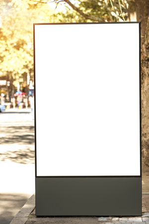 Blank advertising board on streetの写真素材