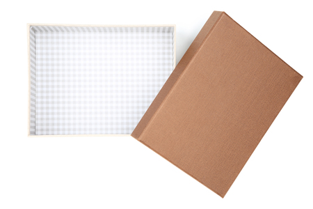 Open gift box isolated on white backgroundの写真素材