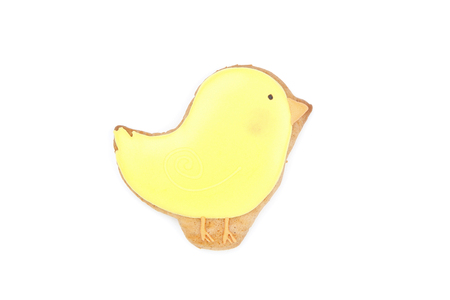 Easter gingerbread cookie isolated on white background