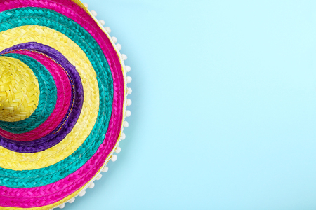 Mexican hat on blue backgroundの写真素材