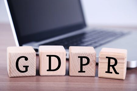 General Data Protection Regulation, GDPR with laptopの写真素材