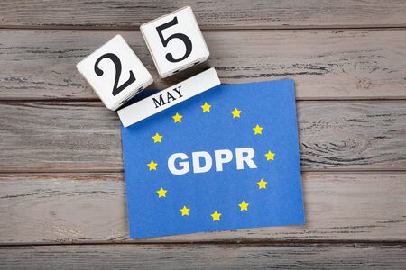 General Data Protection Regulation, GDPR with cube calendar