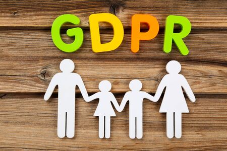 General Data Protection Regulation, GDPR with family figureの写真素材
