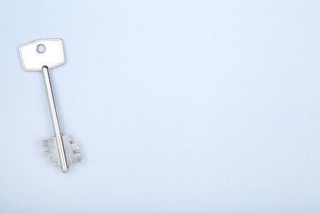 House key on grey backgroundの写真素材