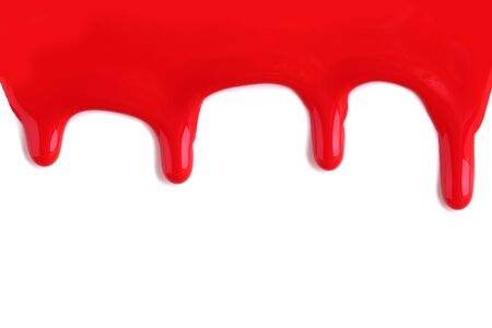 Red nail polish isolated on white backgroundの写真素材