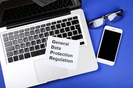 General Data Protection Regulation, GDPR with laptop and smartphone
