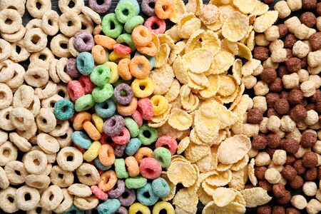 Various corn flakesの写真素材