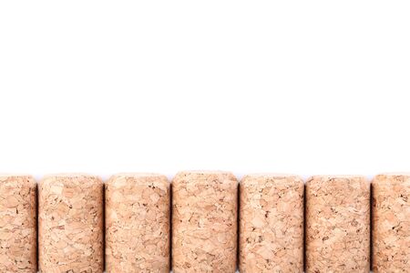 Wine corks on white backgroundの写真素材