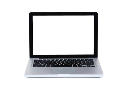 Laptop computer isolated on white backgroundの写真素材