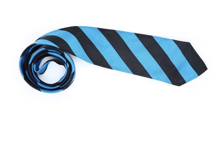 Striped necktie isolated on white backgroundの写真素材