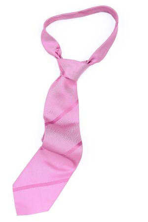 Pink necktie isolated on white backgroundの写真素材