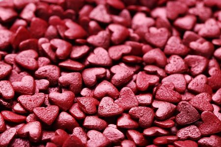 Background of heart shaped sprinkles