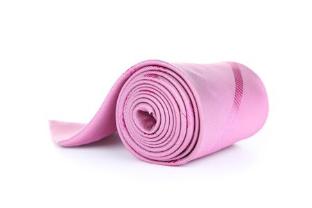 Pink necktie isolated on white backgroundの写真素材