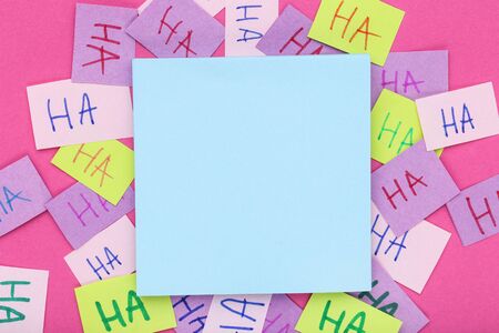 Text April Fool's Day on pink backgroundの写真素材