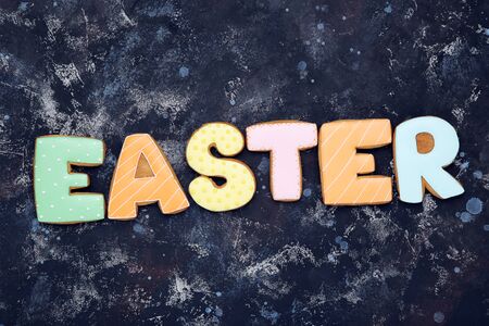 Word Easter by cookies on dark