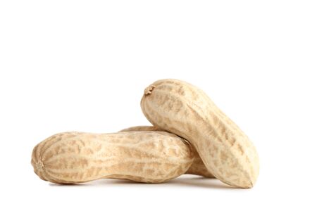Peanuts in shell isolated on white background