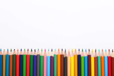 Colored pencils on white backgroundの写真素材