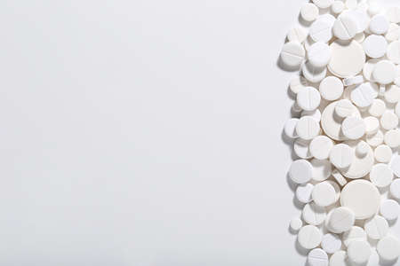 Medicine pills on white backgroundの写真素材