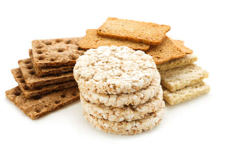 Tasty crispbread isolated on white background