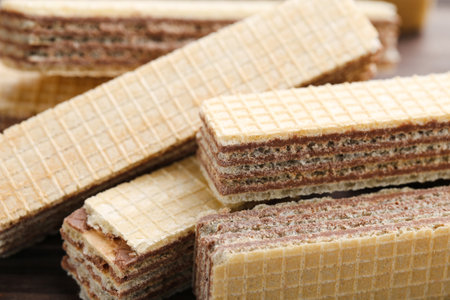 Background of sweet wafer sticksの写真素材