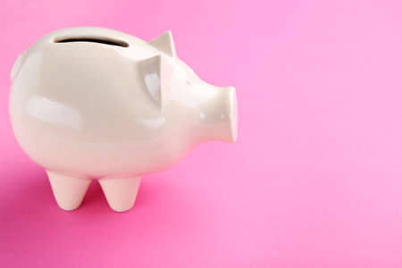 Piggybank on pink background