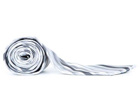 Striped necktie isolated on white backgroundの写真素材
