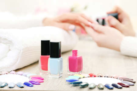 Different tools for manicure on tableの写真素材
