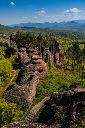 The beautiful nature of the Belogradchik Rocks in Bulgaria, late spring photography.