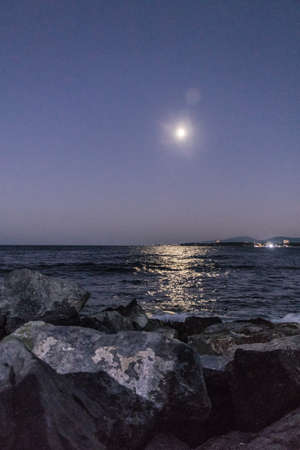 Seaside vacation photos 19 - The shore during the nightの写真素材