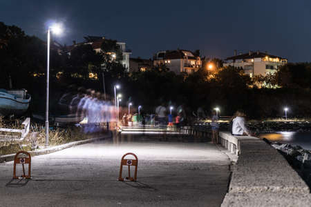 Seaside vacation photos 19 - The shore during the nightの写真素材