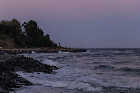Seaside vacation photos 19 - The shore during the nightの写真素材