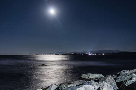 Seaside vacation photos 19 - The shore during the nightの写真素材