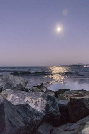 Seaside vacation photos 19 - The shore during the nightの写真素材