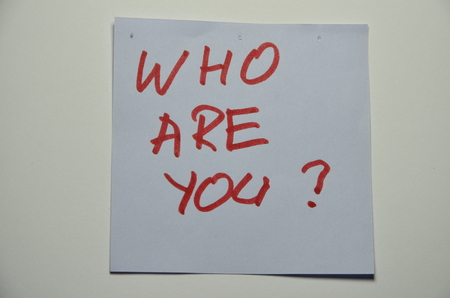 word who are you?の写真素材