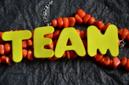 word team on an abstract backgroundの写真素材