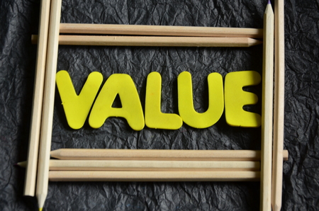 word value on an abstract background