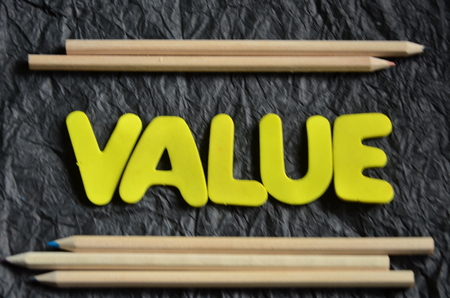 word value on an abstract background