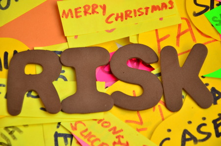word risk on an abstract background
