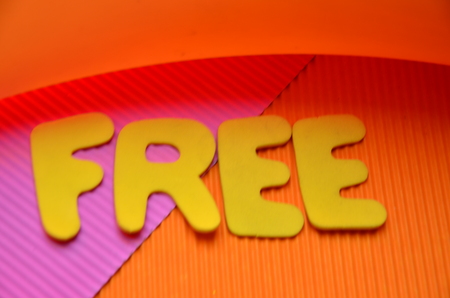 WORD FREE on an abstract backgroundの写真素材